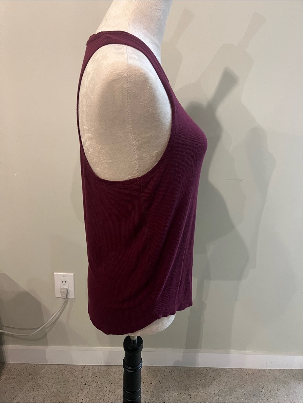Athleta Well Rested Ribbed Sleep Top Deep Burgundy Size XS - Picture 8 of 13